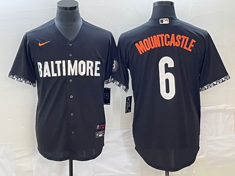 Men's Baltimore Orioles Ryan Mountcastle #6 Black 2023 City Connect Jersey
